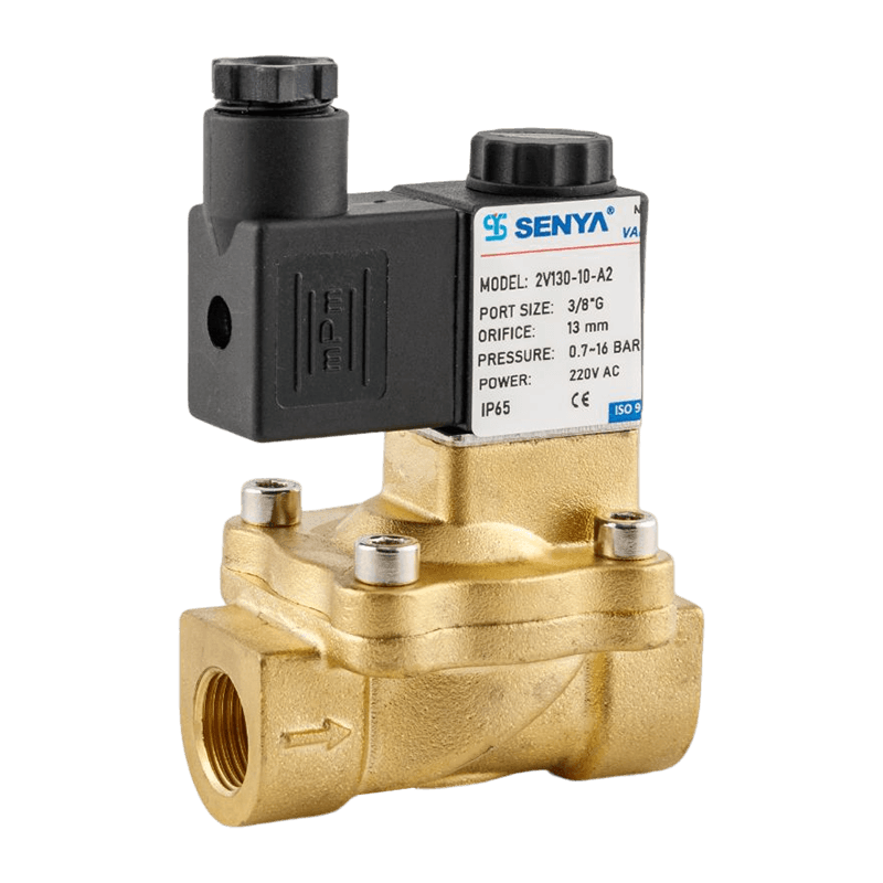 Una válvula solenoide de dos posiciones y dos vías, de estructura compacta y de bajo consumo de energía, ecológica.