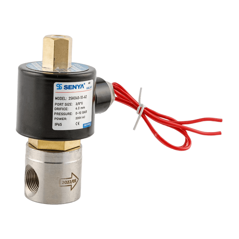 Válvula solenoide de acero inoxidable para control de fluidos en ambientes hostiles