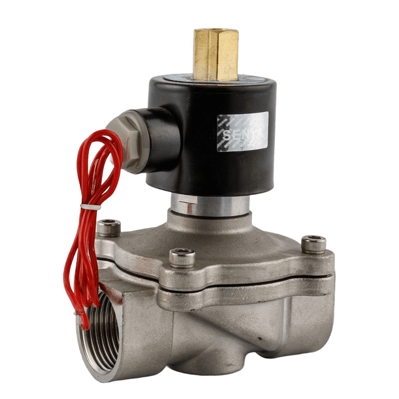 Válvula solenoide de acero inoxidable para control de fluidos en ambientes hostiles