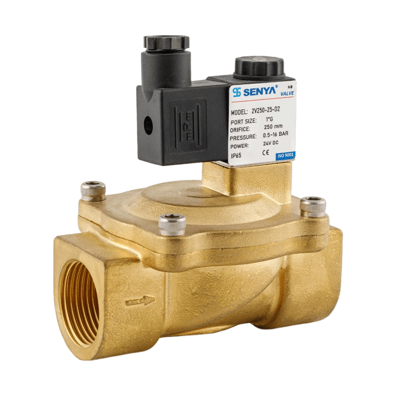 Una válvula solenoide de dos posiciones y dos vías, de estructura compacta y de bajo consumo de energía, ecológica.